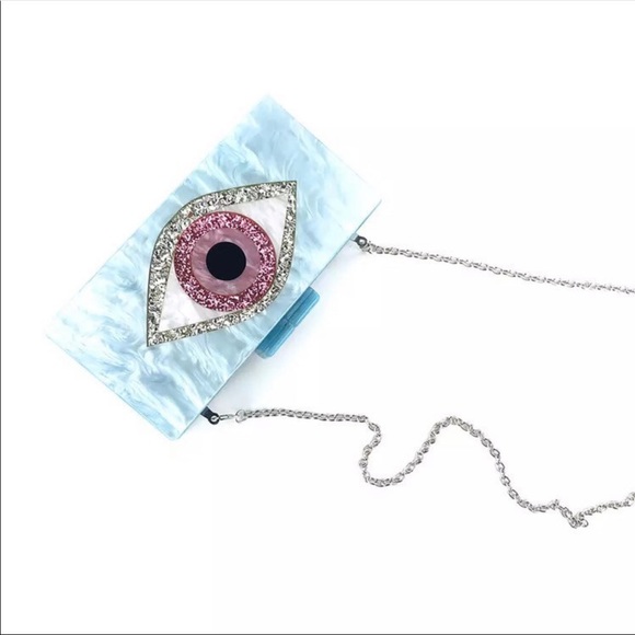 Blue eye acrylic clutch purse new - Picture 7 of 9